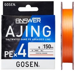 Плетеный шнур Gosen  Ansver Ajing PE4 0.3 150м. (8lb) 4549203017706 - фото 65296